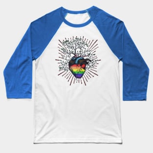 Progress Pride Rainbow Flag Heart Tree of Life Baseball T-Shirt